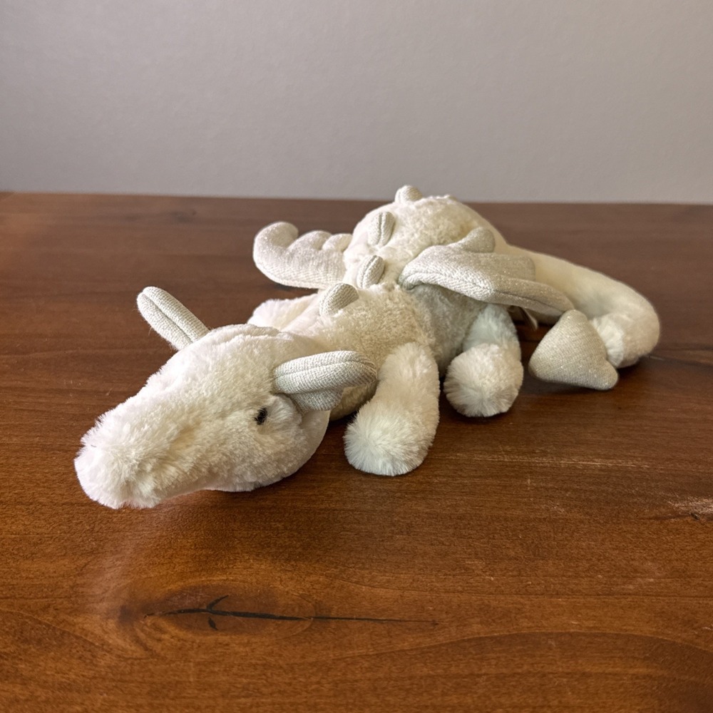NWT Jellycat Little Snow Dragon Authentic White Retired Plush Small 12" Mint